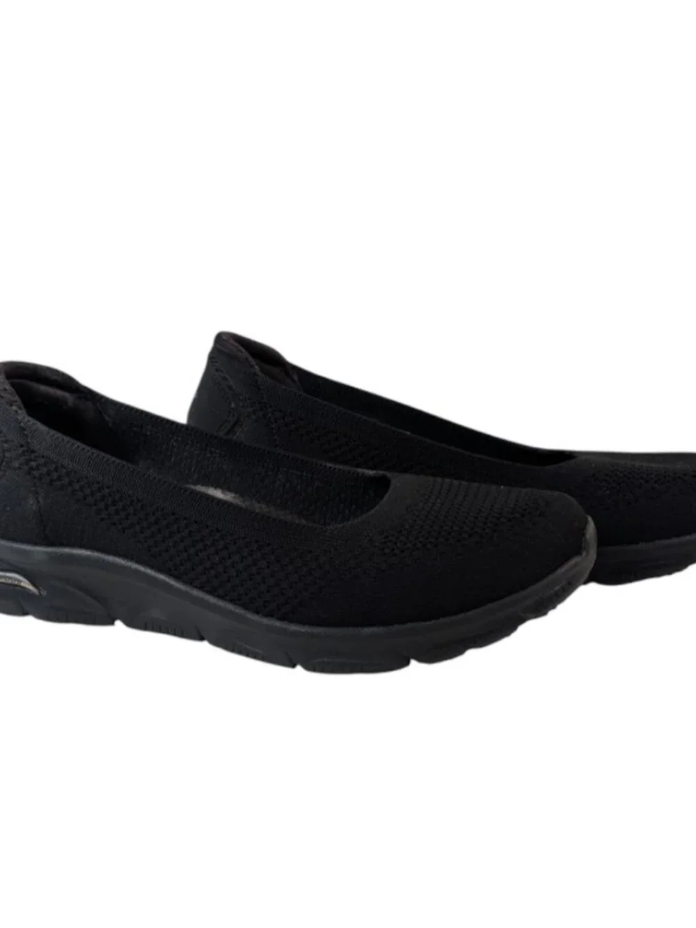 Skechers Slip On Shoes Women's 8 Ballet Flat Style Air Cooled Arch Fit Black